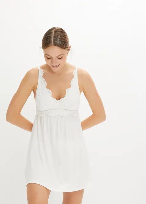 Slipdress van viscose met broderie anglaise, bonprix