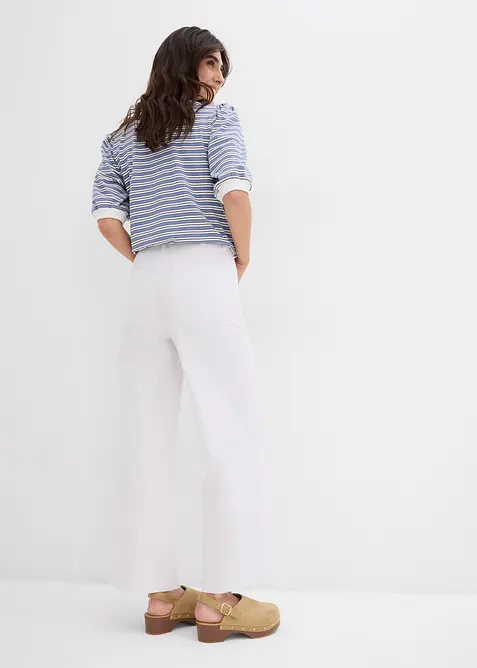 Wide leg jeans met high waist, cropped, bonprix