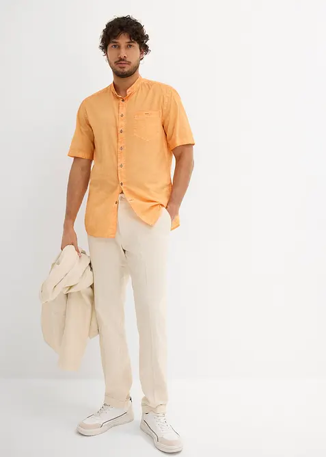 Overhemd in washed out look met korte mouwen, bonprix