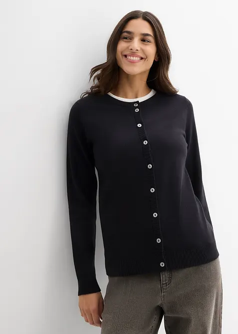 Gebreid vest met ronde hals, bonprix