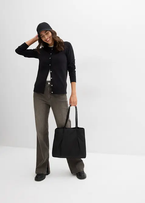 Gebreid vest met ronde hals, bonprix