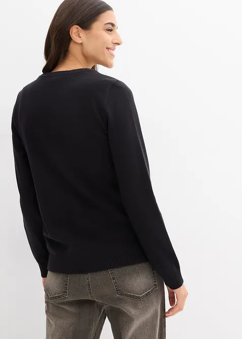 Gebreid vest met ronde hals, bonprix