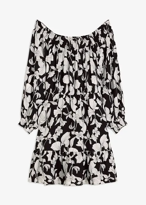 Gedessineerde Carmen jurk, bonprix