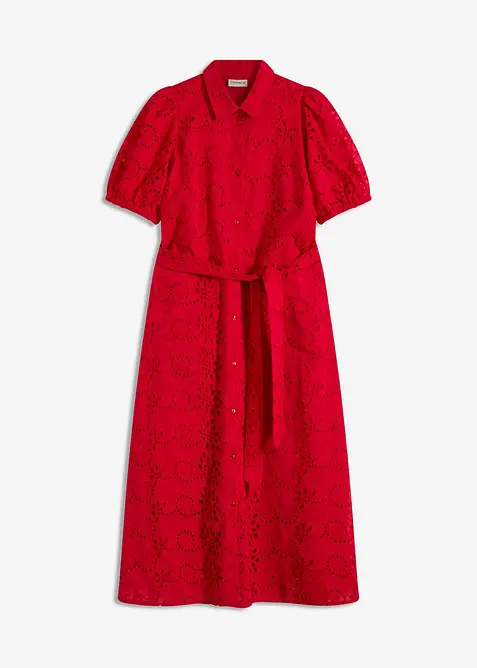 Blousejurk met broderie anglaise borduurwerk, van puur katoen, bonprix