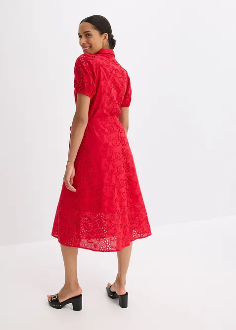 Blousejurk met broderie anglaise borduurwerk, van puur katoen, bonprix