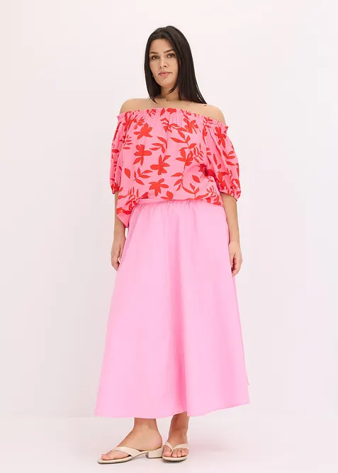 Gedessineerde Carmen blouse van een fijne viscosemix, bonprix