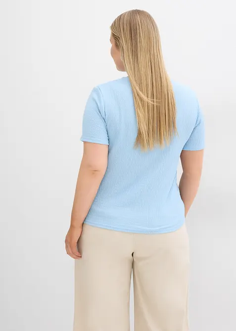 T-shirt met structuur en knopen, bonprix