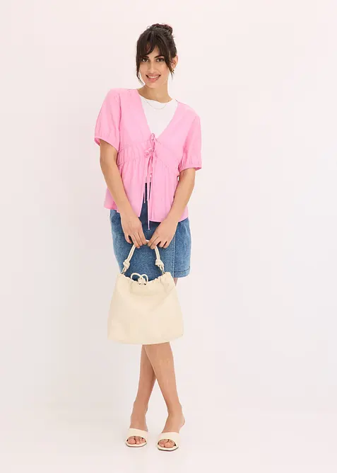 Blouse met strikjes, bonprix