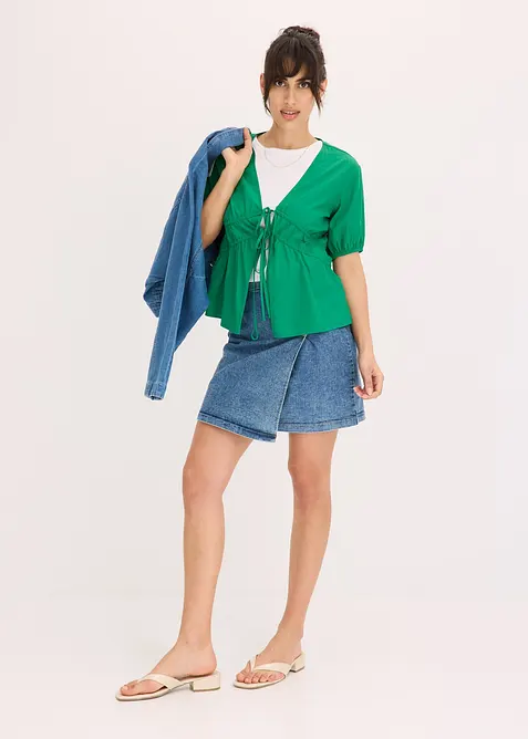 Blouse met strikjes, bonprix