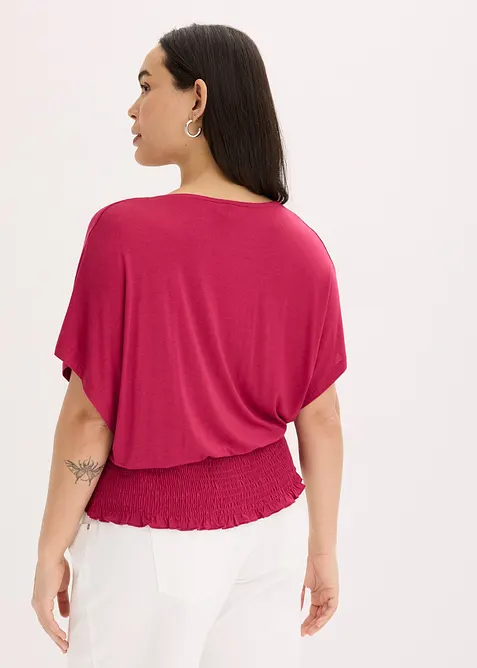 Shirt met gesmokte zoom, bonprix