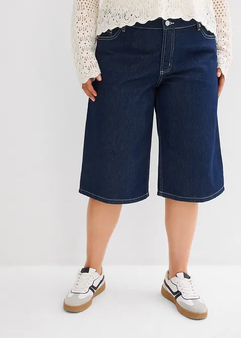 Jeans bermuda mid waist, low stretch, bonprix