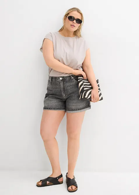 Jeans short high waist, low stretch, bonprix