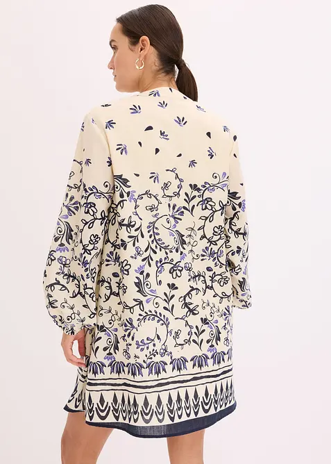 Korte boho jurk in linnenlook, bonprix