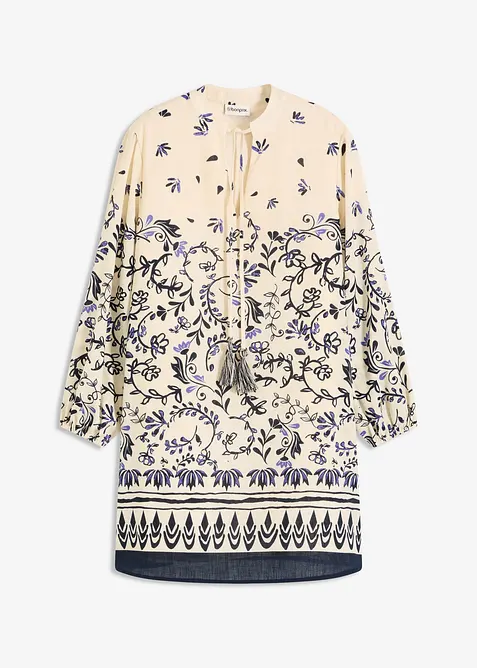 Korte boho jurk in linnenlook, bonprix