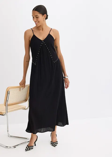 Maxi jurk met versiering in de vorm van oogjes, bonprix