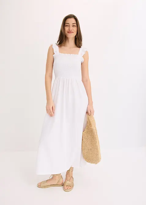 Jersey jurk, gesmokt, bonprix