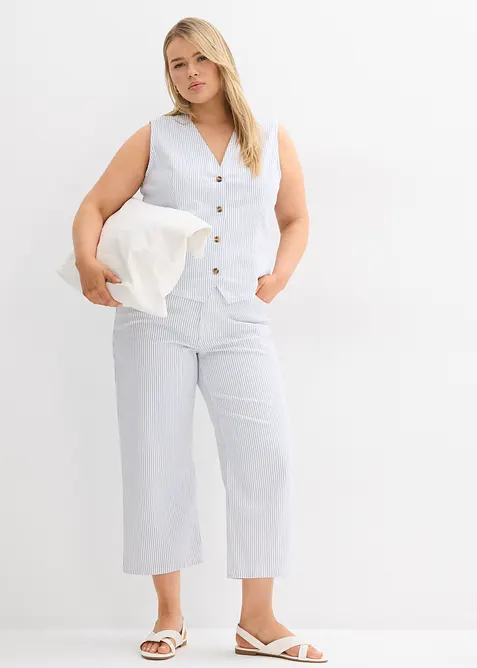 Jeans gilet gestreept, bonprix