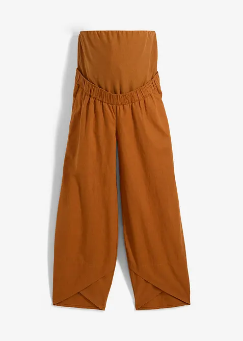 Zwangerschapsbroek met buikband van linnen en katoen, bonprix