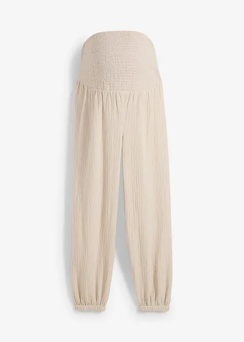 2-in-1 zwangerschapsbroek van puur katoenen mousseline, bonprix