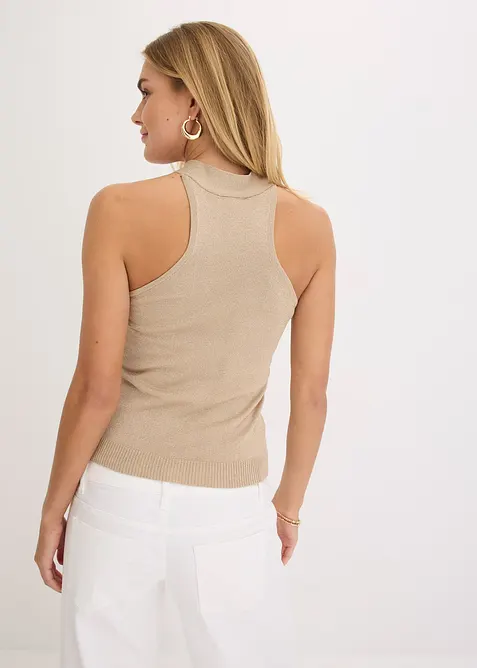 Gebreide haltertop van zachte viscose, bonprix
