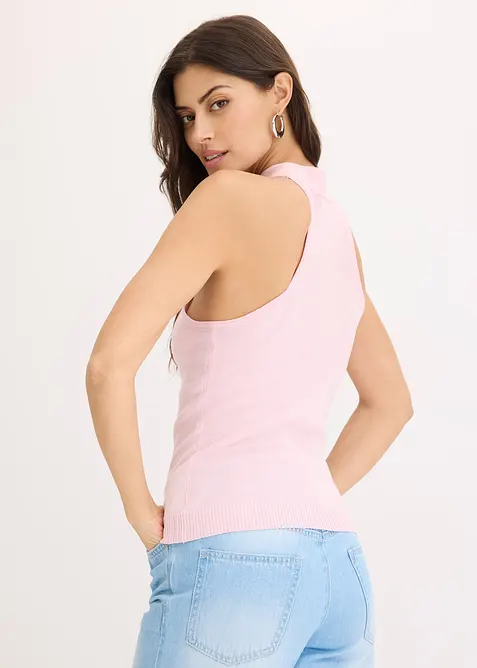 Gebreide haltertop van zachte viscose, bonprix