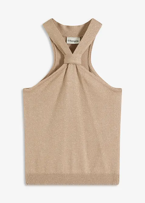 Gebreide haltertop van zachte viscose, bonprix