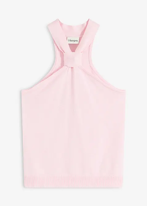 Gebreide haltertop van zachte viscose, bonprix