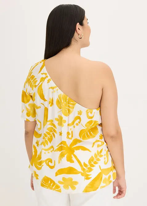One-shoulder blouse van gestructureerde viscose, bonprix