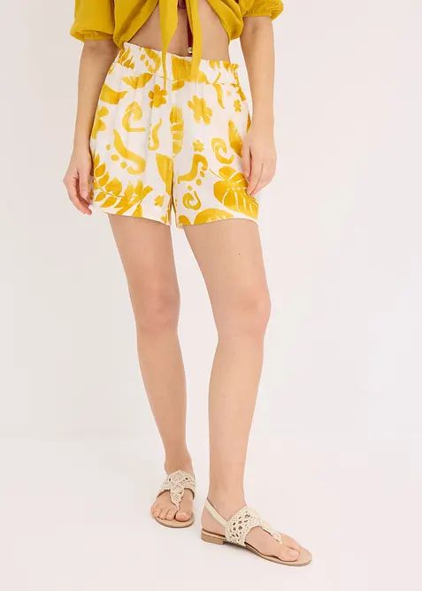 Gedessineerde short van gestructureerde viscose, bonprix
