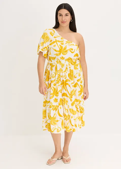 One shoulder jurk van gestructureerde viscose, bonprix