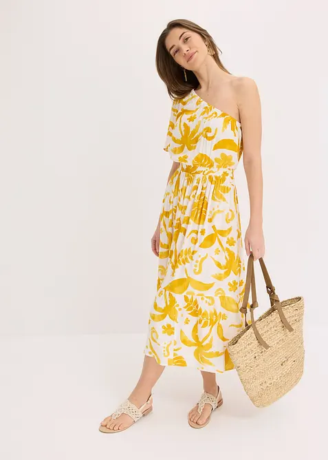 One shoulder jurk van gestructureerde viscose, bonprix