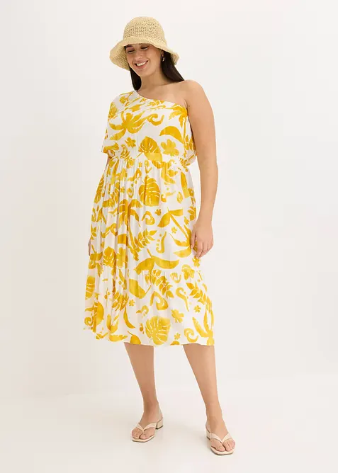 One shoulder jurk van gestructureerde viscose, bonprix