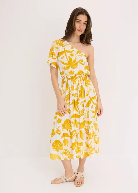 One shoulder jurk van gestructureerde viscose, bonprix