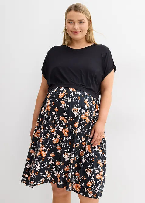 2-in-1 zwangerschaps- en borstvoedingsjurk met zakken, bonprix