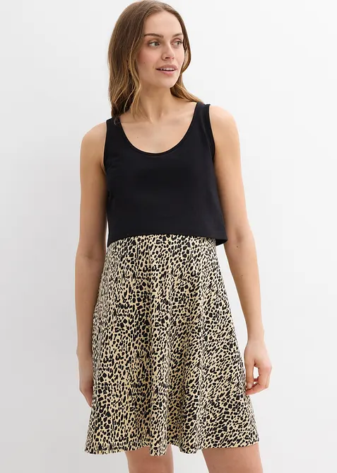 2-in-1 katoenen jersey zwangerschaps- en borstvoedingsjurk, bonprix