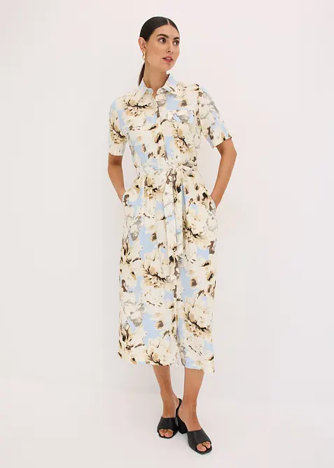 Overhemdjurk van viscose met een ceintuur (2-dlg. set), bonprix