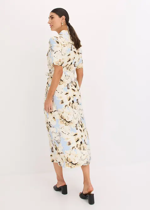 Overhemdjurk van viscose met een ceintuur (2-dlg. set), bonprix