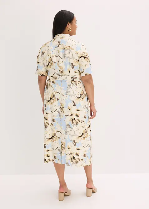 Overhemdjurk van viscose met een ceintuur (2-dlg. set), bonprix