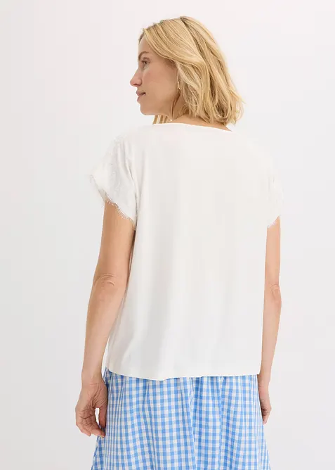 Viscose shirt met kant, bonprix