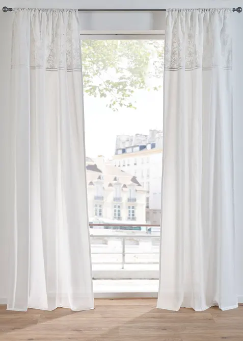 Gordijn van biologisch katoen met borduursel (1 stuk), bonprix