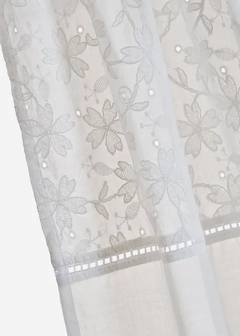 Gordijn van biologisch katoen met borduursel (1 stuk), bonprix