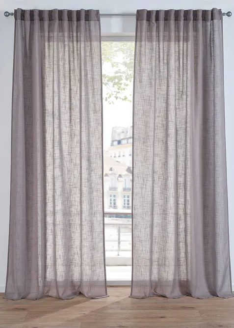 Gordijn in linnenlook normaal en extra breed (set van 1), bonprix