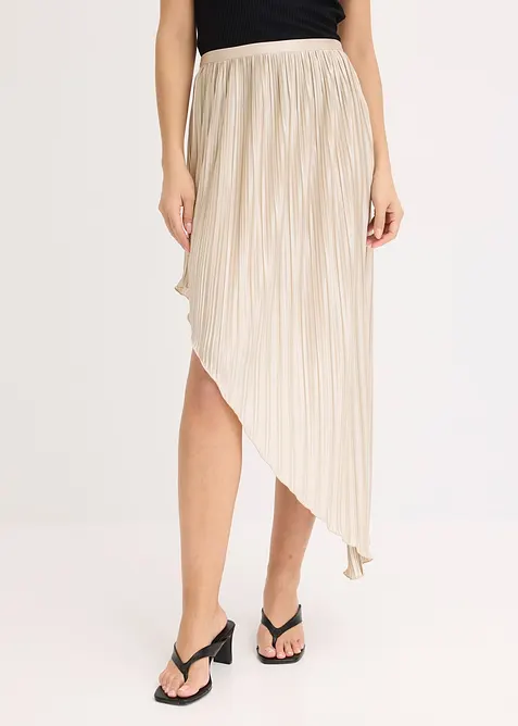Plissé rok van glanzend satijn, bonprix