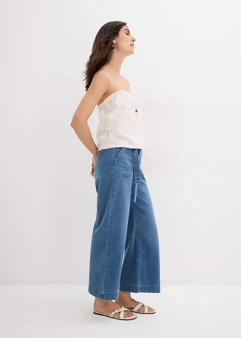 Wijde jeans, high waist, cropped, bonprix