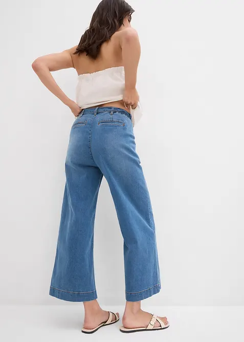 Wijde jeans, high waist, cropped, bonprix