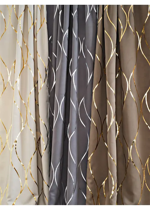 Verduisterend gordijn met glanzende print (1 stuk), bonprix