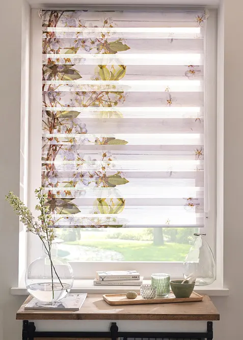 Duo rolgordijn met bloemenprint, bonprix