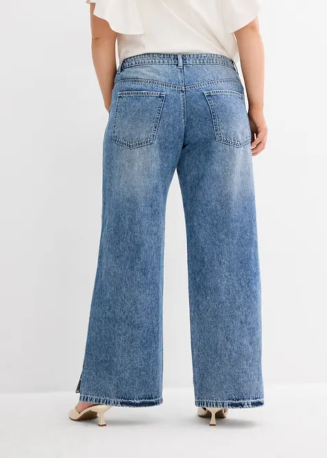 Loose straight jeans mid waist, low stretch, bonprix