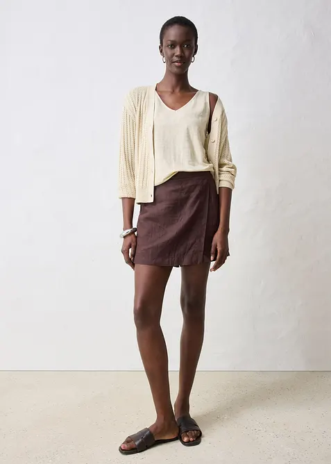 Linnen tanktop, bonprix