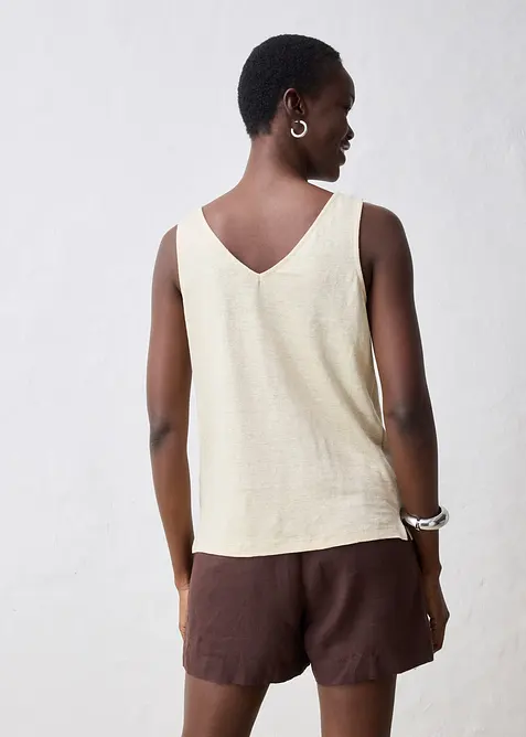 Linnen tanktop, bonprix